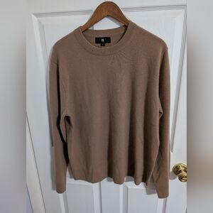 Banana Republic Mens Cashmere Sweater Brown Crewneck Pullover Size Lagre *flaw*